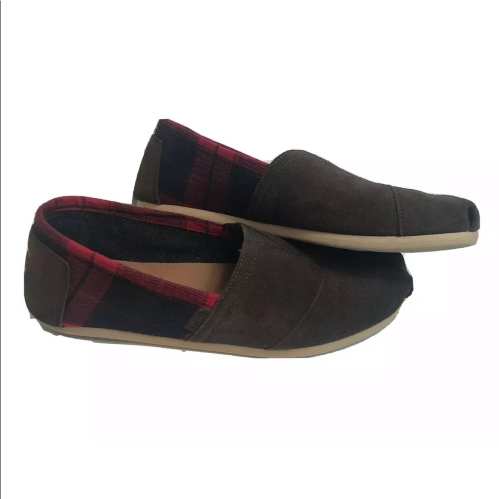 NEW Toms Alpargata Size 9M Suede & Plaid Shoes
